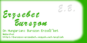 erzsebet burszon business card